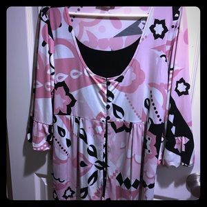 1X Pink and black Dress barn top one piece